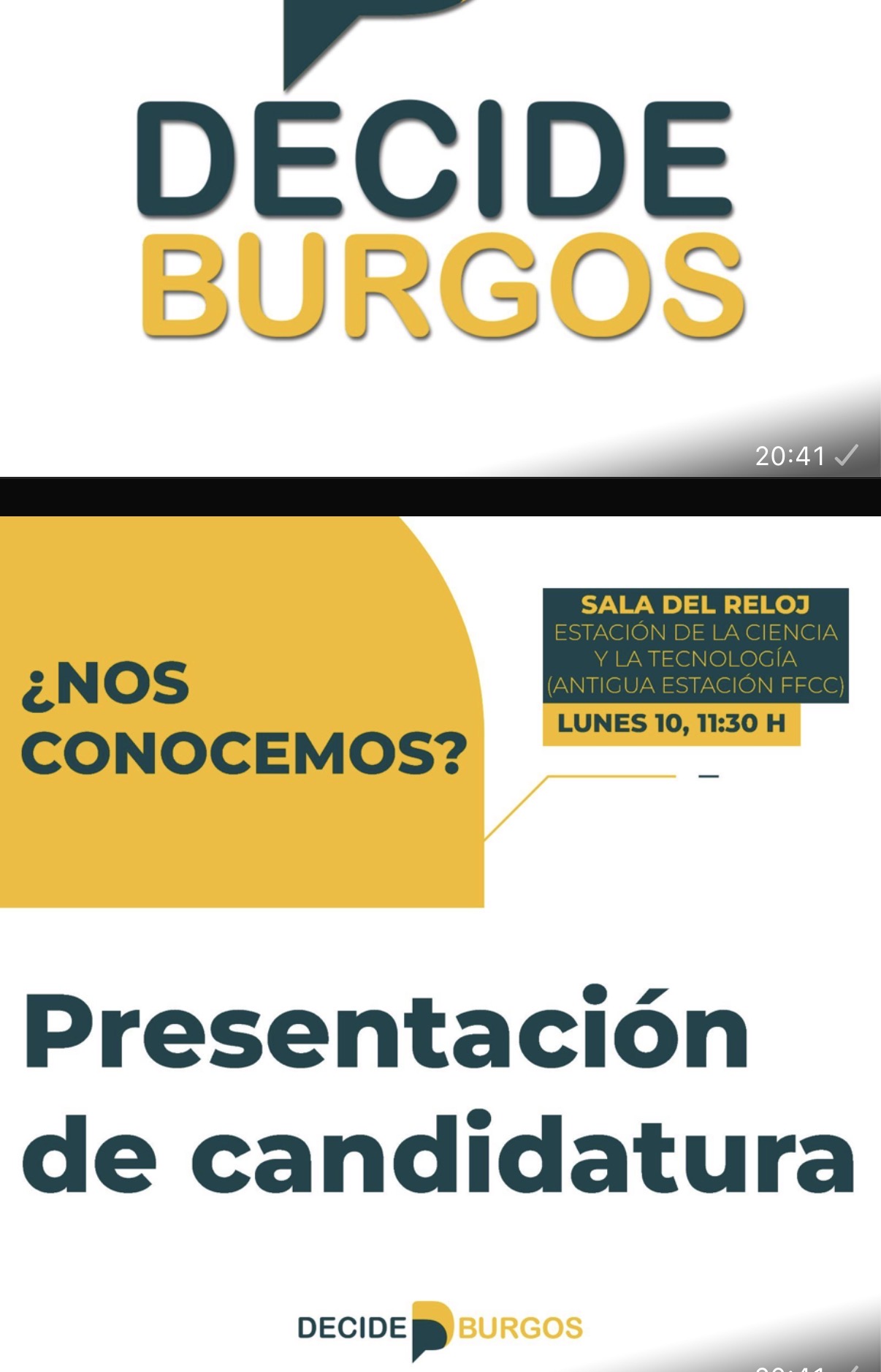 Presentación Candidatura - Sala del Reloj - Estación de la Ciencia - Campaña electoral Decide Burgos 2023